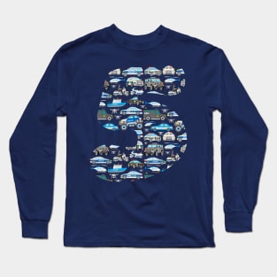 Police Cars 5th Birthday Cop Vehicles for 5 Year Old Kids Long Sleeve T-Shirt